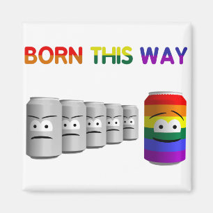 こ生まれそLGBTレインボーストライプー マグネット