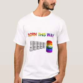 こ生まれそLGBTレインボーストライプー Tシャツ