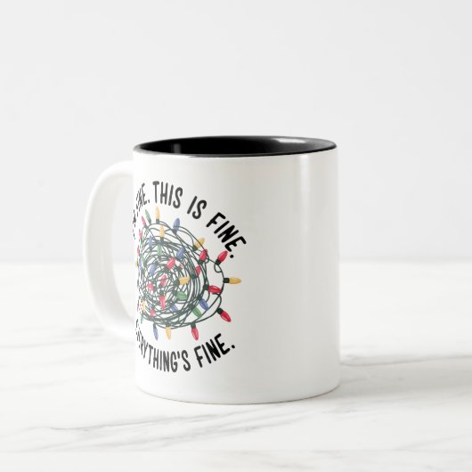 こ素晴らしれは素晴らし全ておもしろいクリスマス ツートーンマグカップ (正面左)