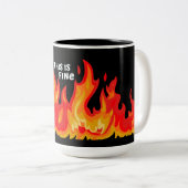 「こ素晴らしれ」(白+火と炎) ツートーンマグカップ (正面右)