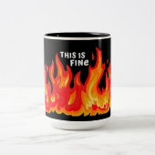 「こ素晴らしれ」(白+火と炎) ツートーンマグカップ (中央)