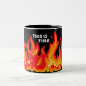 「こ素晴らしれ」(白+火と炎) ツートーンマグカップ (中央)