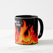 「こ素晴らしれ」(白+火と炎) マグカップ (正面右)