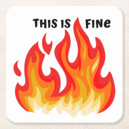 「こ素晴らしれ」(黒+火と炎) スクエアペーパーコースター