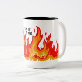 「こ素晴らしれ」（黒+火と炎） ツートーンマグカップ (正面右)