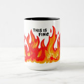 「こ素晴らしれ」（黒+火と炎） マグカップ (中央)