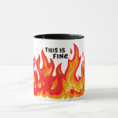 「こ素晴らしれ」（黒+火と炎） マグカップ (中央)