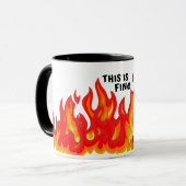 「こ素晴らしれ」（黒+火と炎） マグカップ (正面左)