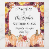 こ素朴こで始まった後ずっと幸せに秋の結婚式 ワインラベル (シングルラベル)