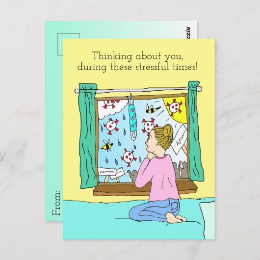 こ考えのストレスの多い時代の君の事だ ポストカード (正面/裏面)