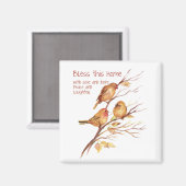 こ賛美の家感動的、鳥の引用文 マグネット (正面/裏面)