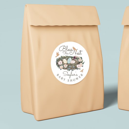 こ賛美の巣フローラの巣の赤ちゃんシャワー ラウンドシール