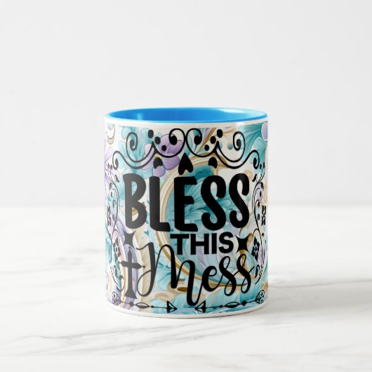 こ賛美の混乱マグカップ ツートーンマグカップ (中央)