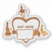 こ食べこのレストランのシールのビジネスおいしい シール (正面)