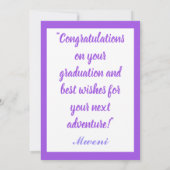 ごきげんよ誇りを持ったう、卒業引用文2022 サンキューカード (裏面)