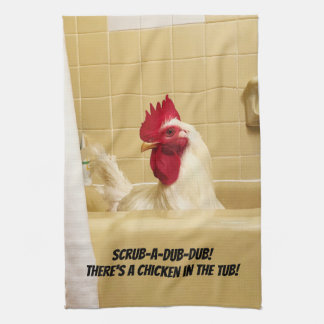ごしごし洗ダビングダビング! たらいに鶏があります! キッチンタオル