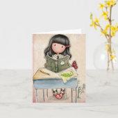 ごじゃすガール 勉強時間 グリーティングカード (黄色い花)