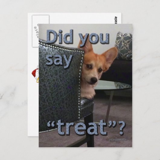「ごちそうさま?」 コーギカード ポストカード (正面/裏面)