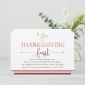 ごちそう | 感謝祭ディナー招待状 招待状 (スタンド正面)