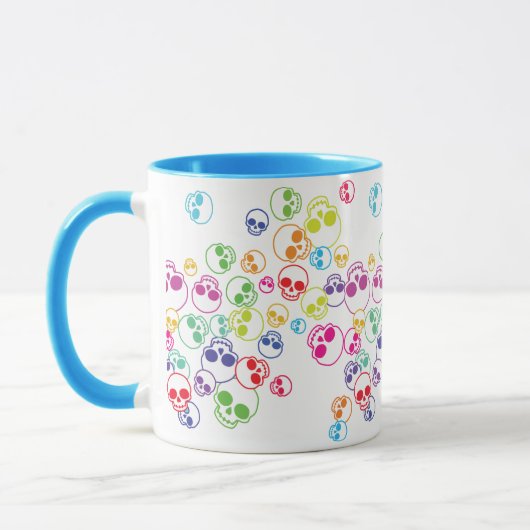 ごちゃごちゃしたカラフルスカル マグカップ (左)
