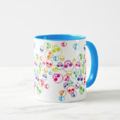 ごちゃごちゃしたカラフルスカル マグカップ (正面右)