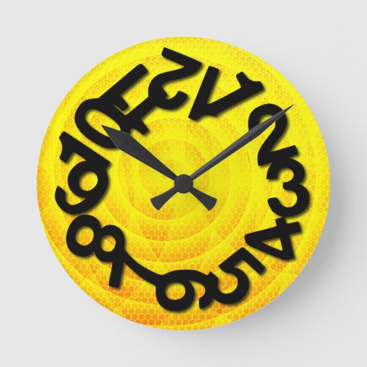 ごちゃごちゃになる ラウンド壁時計 (正面)