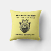 「ごちゃごちゃ最高のろ、他の人と同じように死ね – 凶暴な私 クッション (裏面)