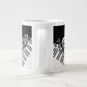 ごちゃごちパーソナライズされたゃした音符とピアノ鍵 ジャンボコーヒーマグカップ (裏面)