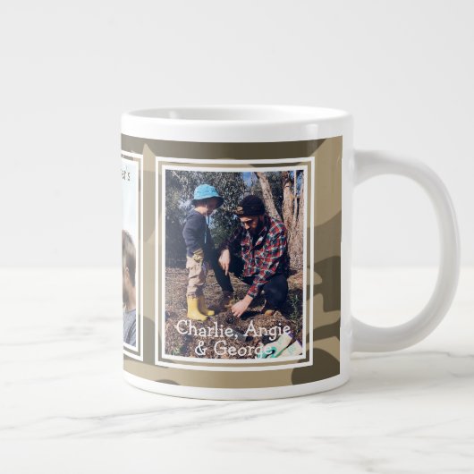 ごつごつした迷彩3枚の写真がお父様の日 ジャンボコーヒーマグカップ (右)