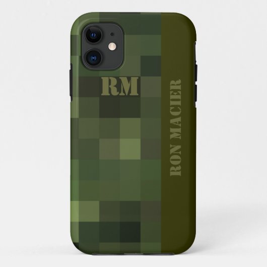 ごまかされたチェック模様の緑 Case-Mate iPhoneケース (裏面)