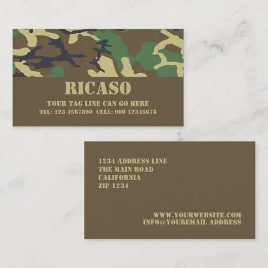 ごまかされたパターン 名刺 (正面/裏面)