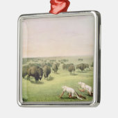 ごまかされる狩りのバッファロー メタルオーナメント (左)