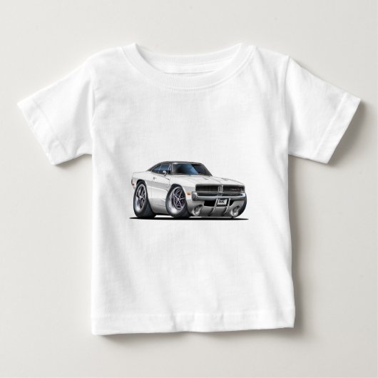 ごまかしの充電器の白車 ベビーTシャツ (正面)