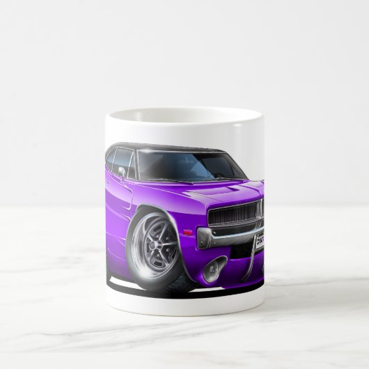 ごまかしの充電器の紫色車 コーヒーマグカップ (中央)