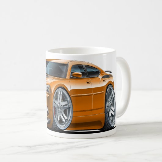 ごまかしの充電器のDaytonaのオレンジ車 コーヒーマグカップ (正面右)