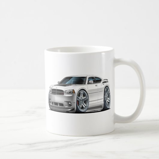 ごまかしの充電器のDaytonaの白車 コーヒーマグカップ (右)