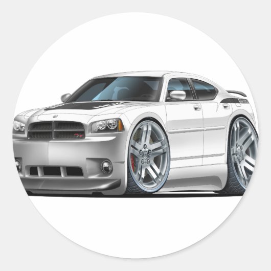 ごまかしの充電器のDaytonaの白車 ラウンドシール (正面)
