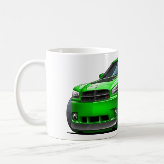 ごまかしの充電器のDaytonaの緑車 コーヒーマグカップ (左)