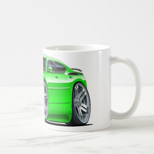 ごまかしの充電器のDaytonaの緑車 コーヒーマグカップ (右)