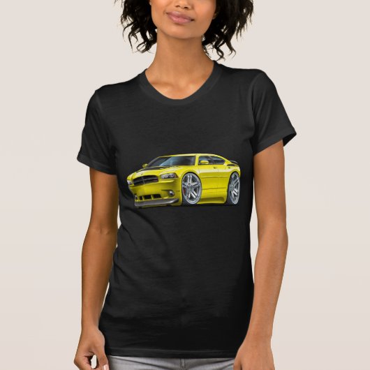 ごまかしの充電器のDaytonaの黄色い車 Tシャツ (正面)
