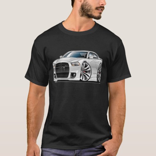 ごまかしの充電器SRT8の白車 Tシャツ (正面)