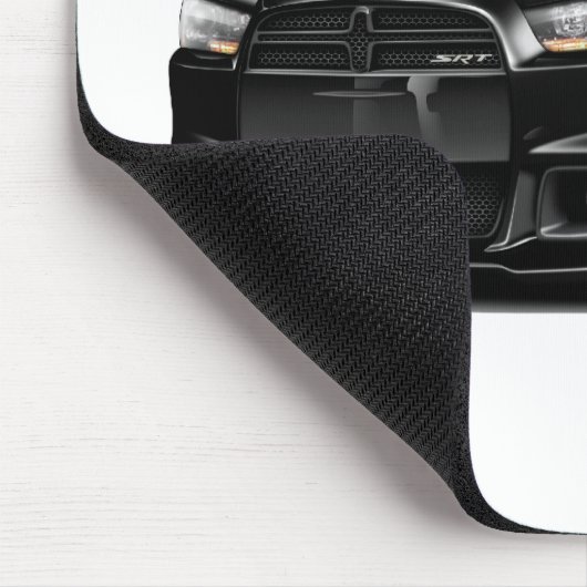 ごまかしの充電器SRT8の黒い車 マウスパッド (コーナー)