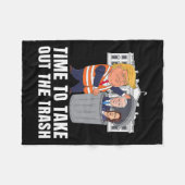 ごみの切り札を取り出す時おもしろい間 フリースブランケット (正面(横))