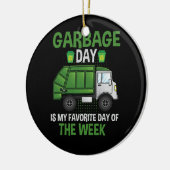 ごみの日お気に入りのは私の曜日トラックT セラミックオーナメント (左)