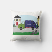 ごみの日は最高の日だ!」 ごみトラック名 クッション (正面)