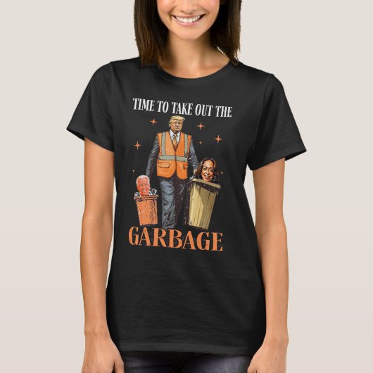 ごみを取り出す時間を切り詰める Tシャツ (正面)
