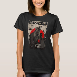 ごみを愛するタヌキ、トラッシュジラ・ジャパニーズスタイルR Tシャツ