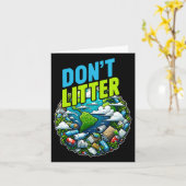 ごみを捨てないで 反ポイ捨て 環境保護 ごみ 無し カード (黄色い花)