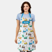 ごみカラフルトラックとビンのリサイクル エプロン (着用した状態)