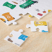 ごみカラフルトラックとビンのリサイクル ジグソーパズル (側面)